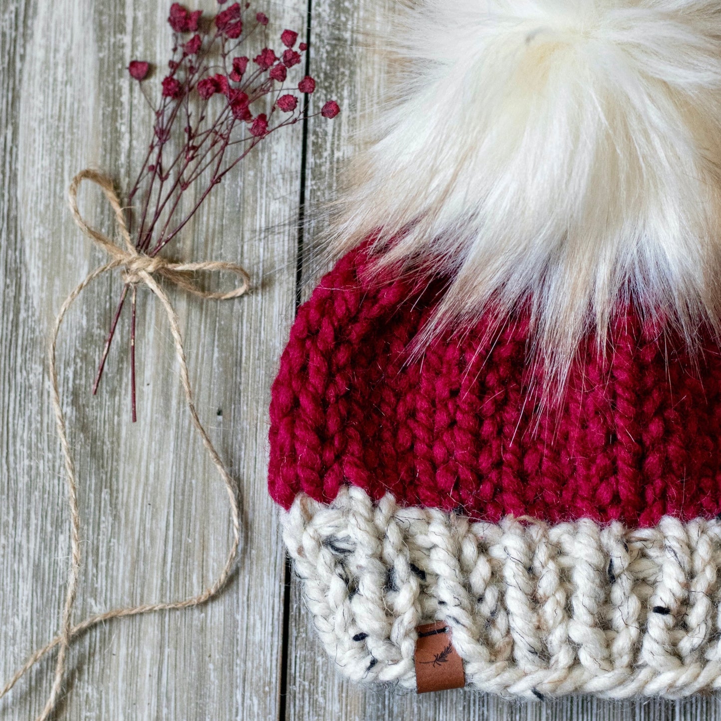 Knit Baby Santa Hat | Newborn Santa Hat Red | Handmade Santa Beanie - For Newborn, Baby, Toddler and Child