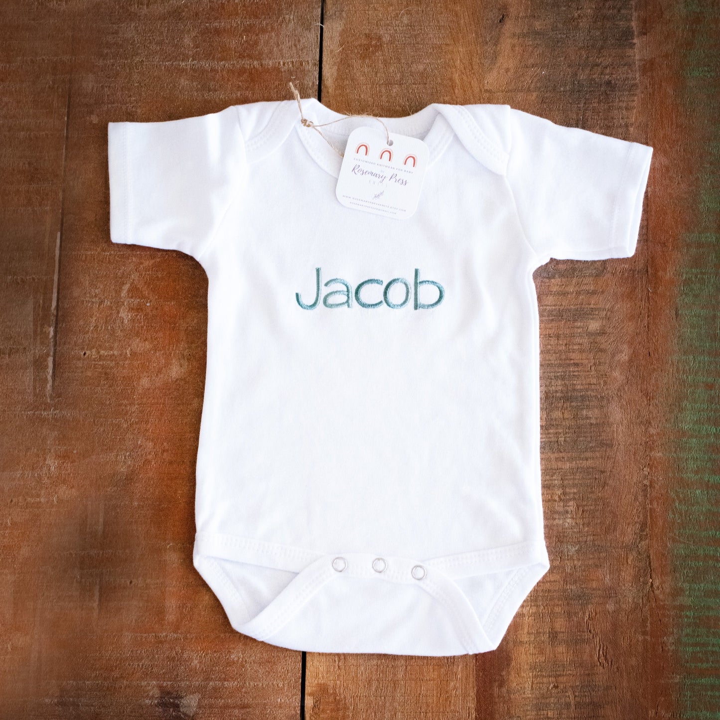 Personalized Baby Boy Bodysuit | Custom Embroidered Baby Bodysuit | 0-to-3 Months