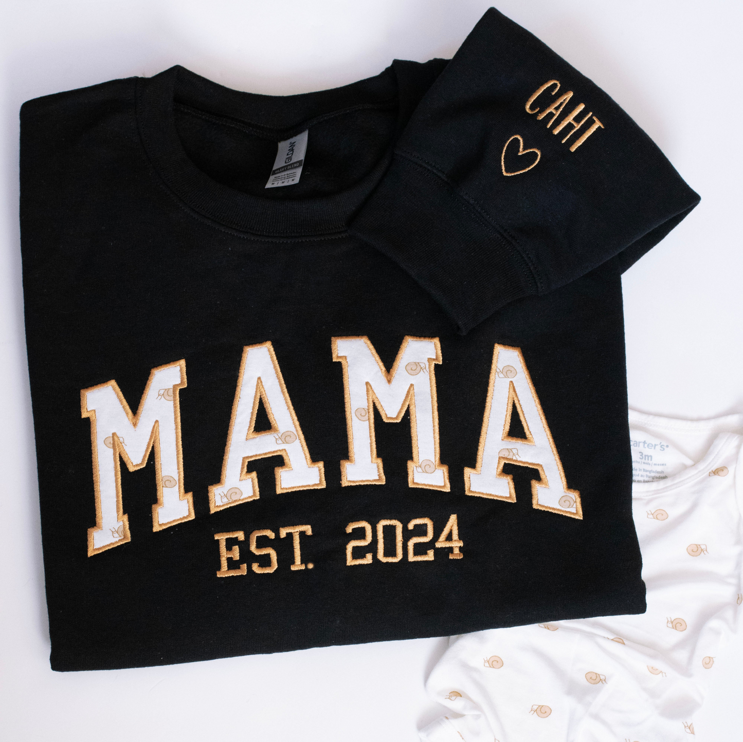 Custom Embroidered Mama Keepsake Sweatshirt | Baby Clothes Sweatshirt