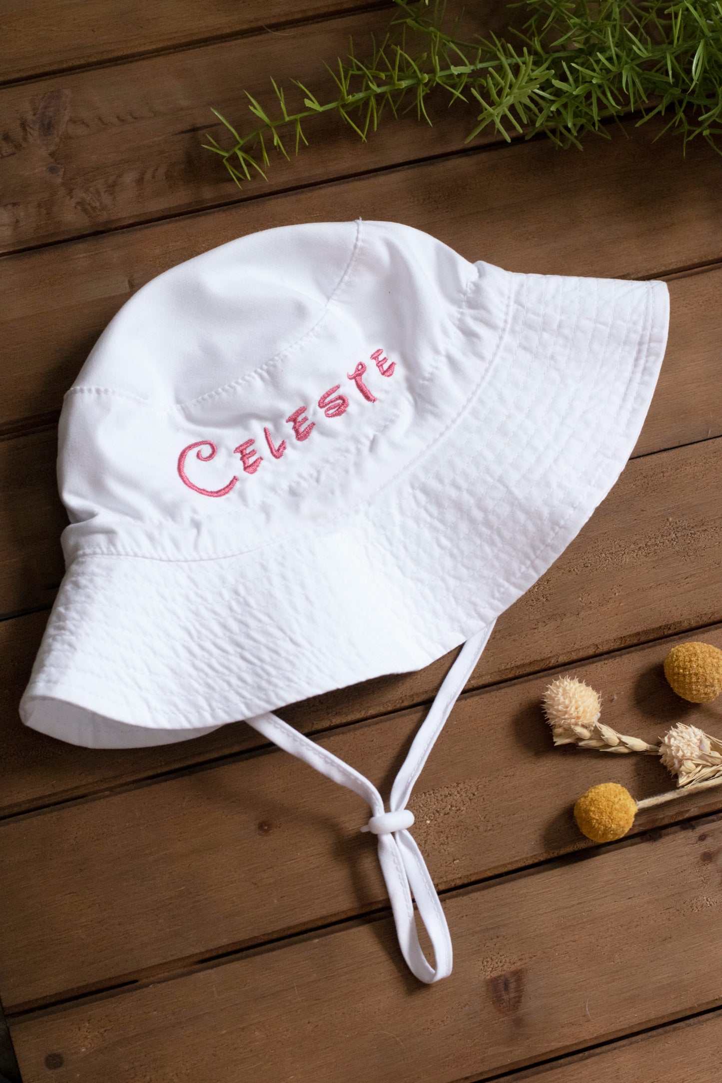 Personalized Baby Sun Hat | Gender Neutral Custom Embroidered Bucket Hat | For Baby and Toddler
