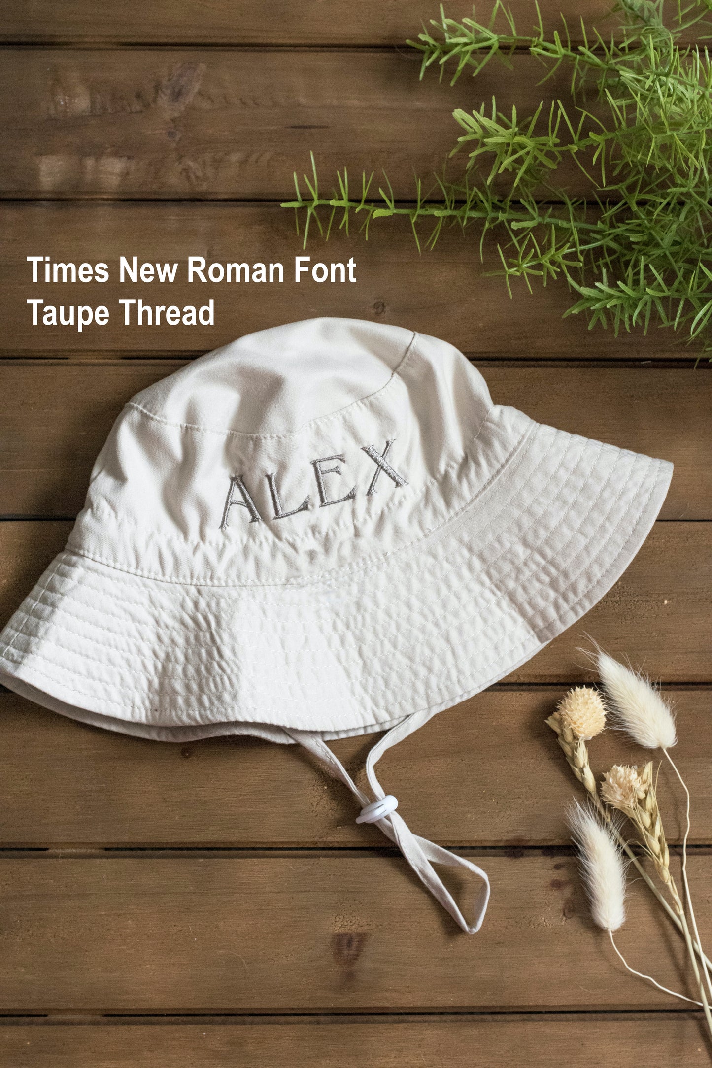Personalized Baby Sun Hat | Gender Neutral Custom Embroidered Bucket Hat | For Baby and Toddler