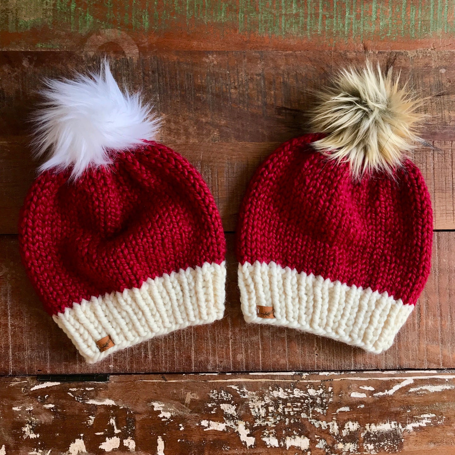 Knit Santa Hat with Pom Pom | Women's Classic Santa Hat Beanie