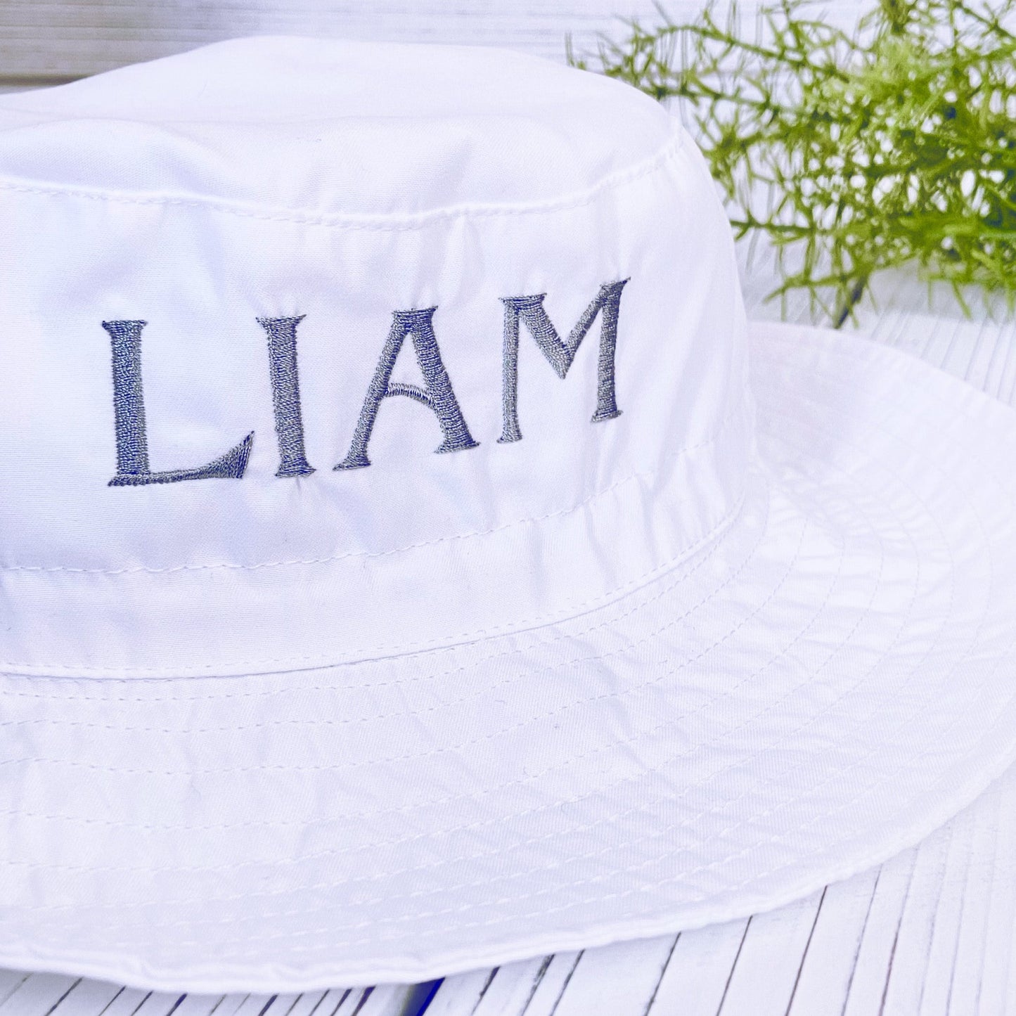 Personalized Baby Sun Hat | Gender Neutral Custom Embroidered Bucket Hat | For Baby and Toddler