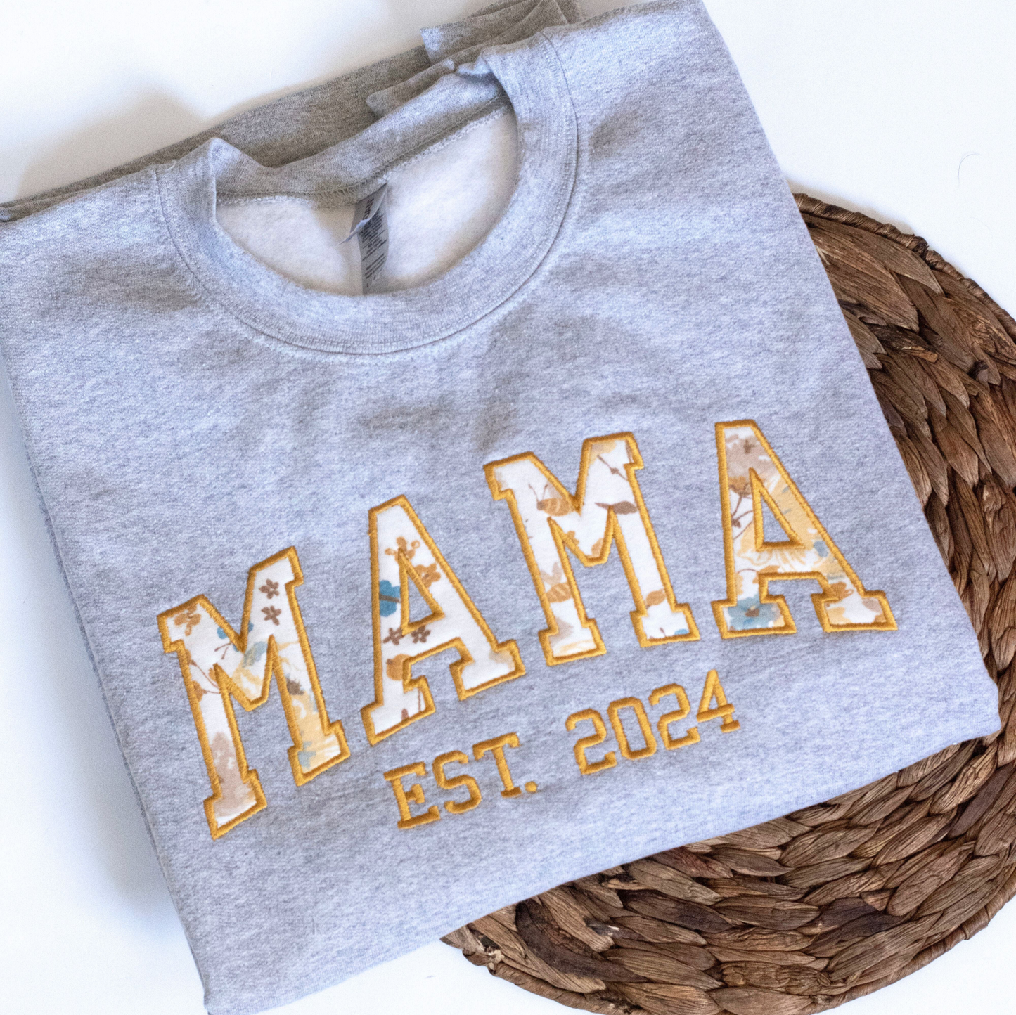 Custom Embroidered Mama Keepsake Sweatshirt | Baby Clothes Sweatshirt