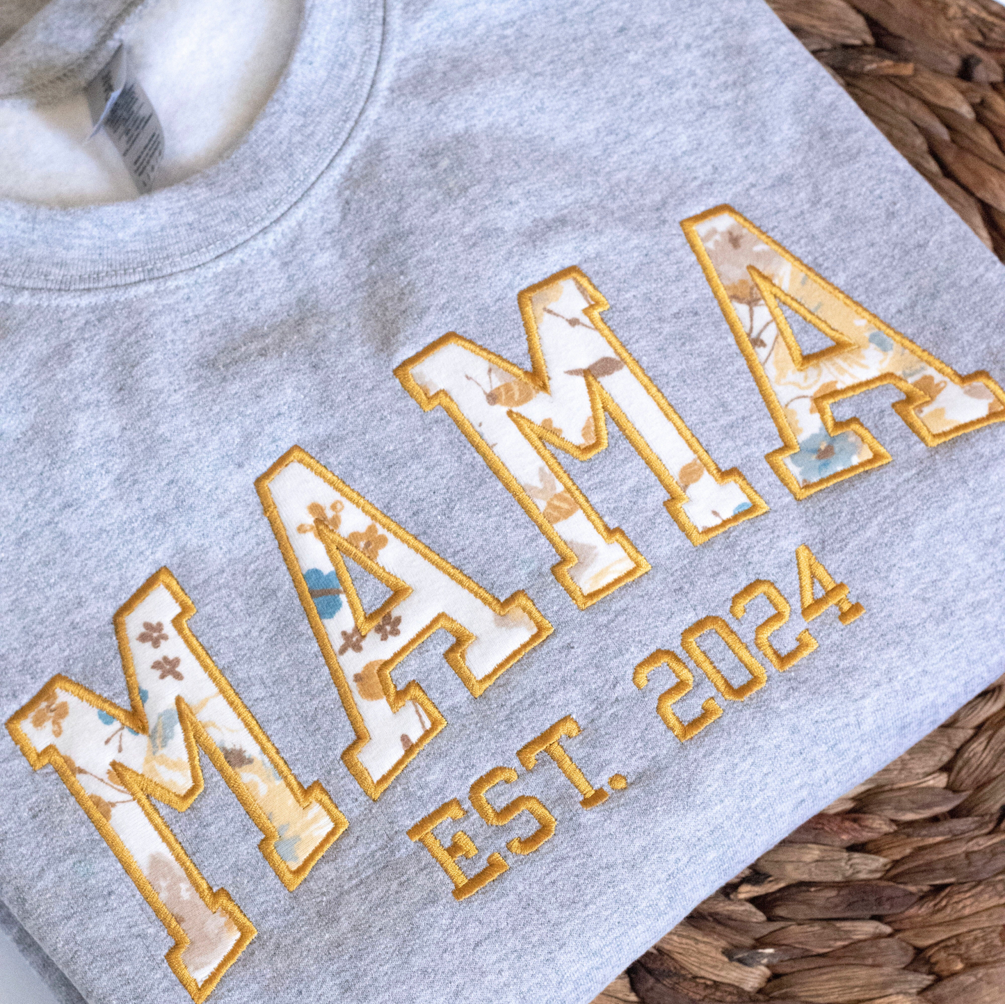 Custom Embroidered Mama Keepsake Sweatshirt | Baby Clothes Sweatshirt