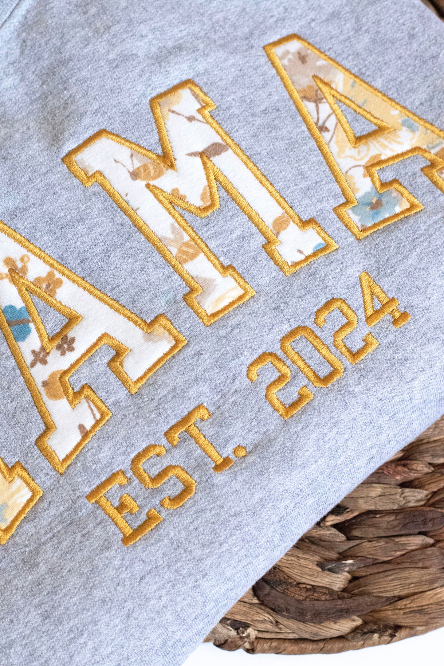 Custom Embroidered Mama Keepsake Sweatshirt | Baby Clothes Sweatshirt