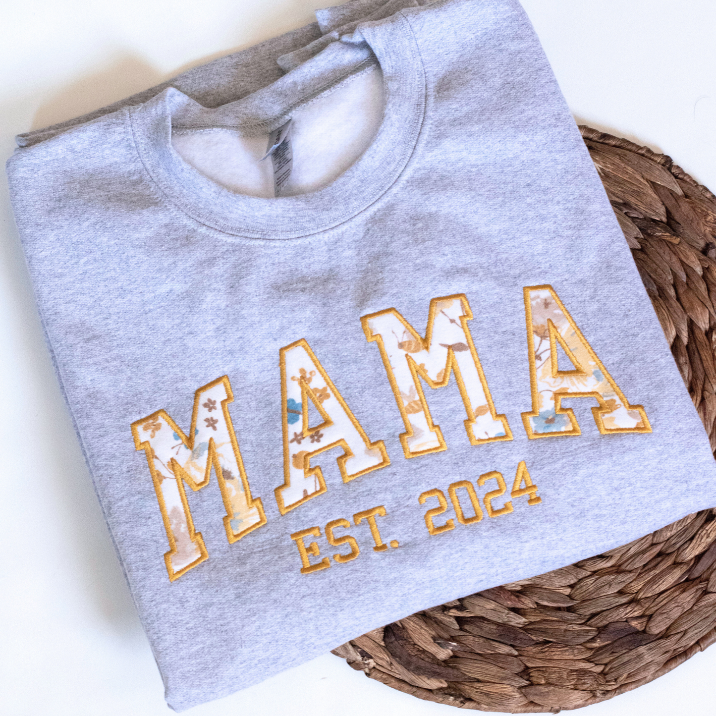 Custom Embroidered Mama Keepsake Sweatshirt | Baby Clothes Sweatshirt