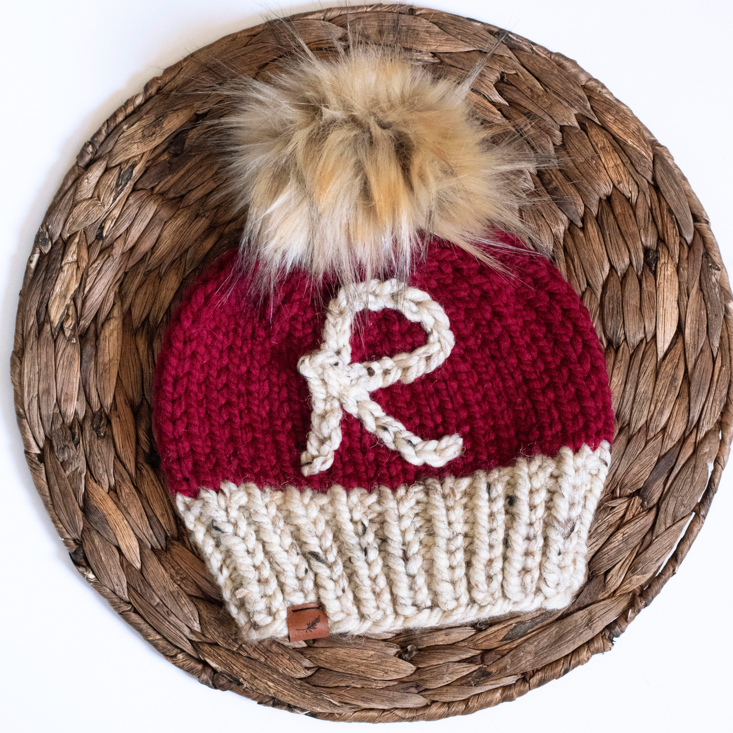 Hand Embroidered Santa Hat with Initial | For Baby and Toddler