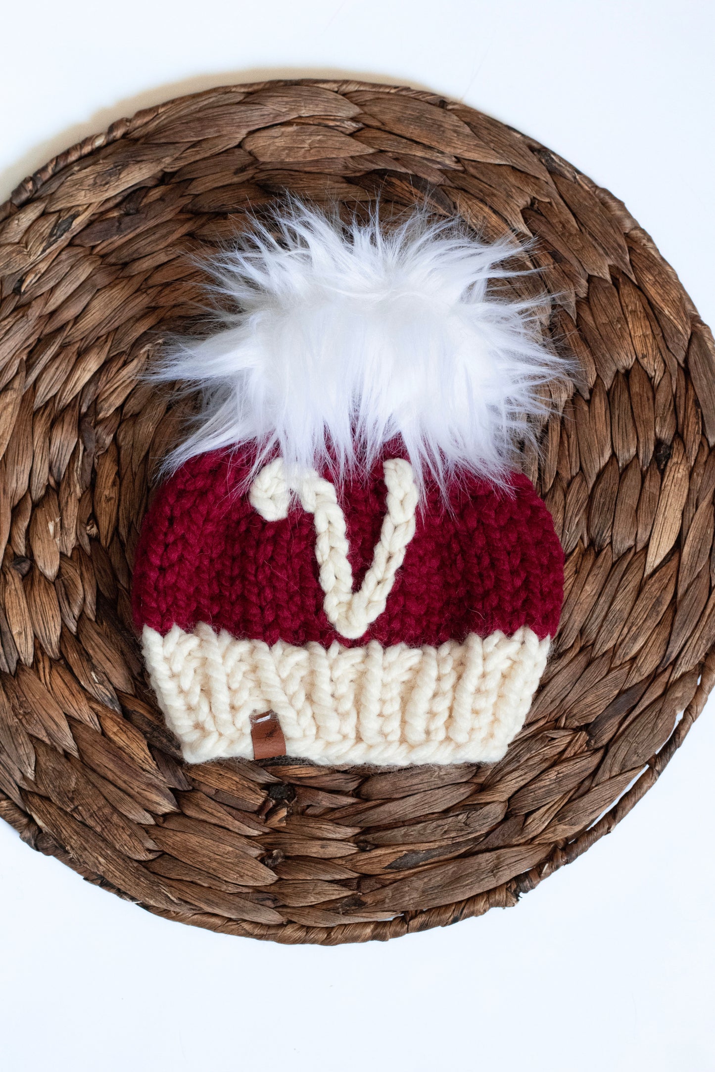 Hand Embroidered Santa Hat with Initial | For Baby and Toddler