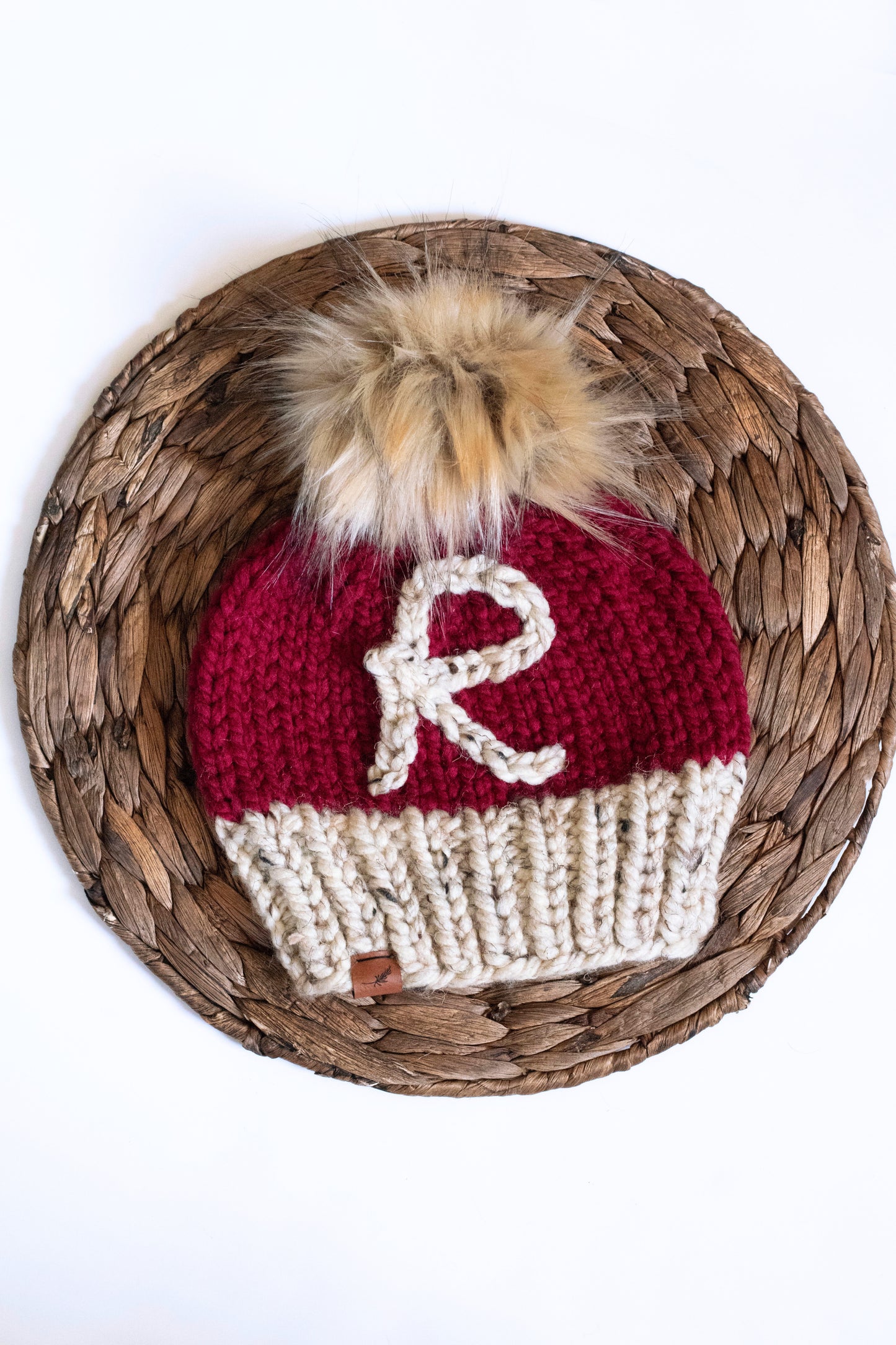 Hand Embroidered Santa Hat with Initial | For Baby and Toddler