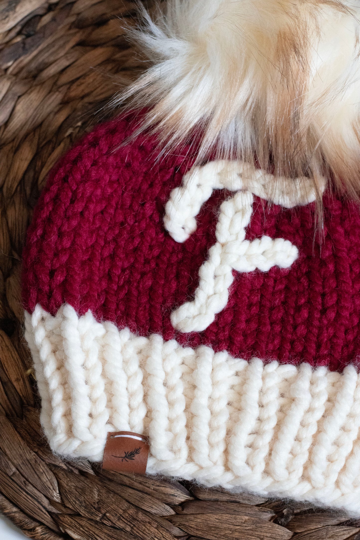 Hand Embroidered Santa Hat with Initial | For Baby and Toddler