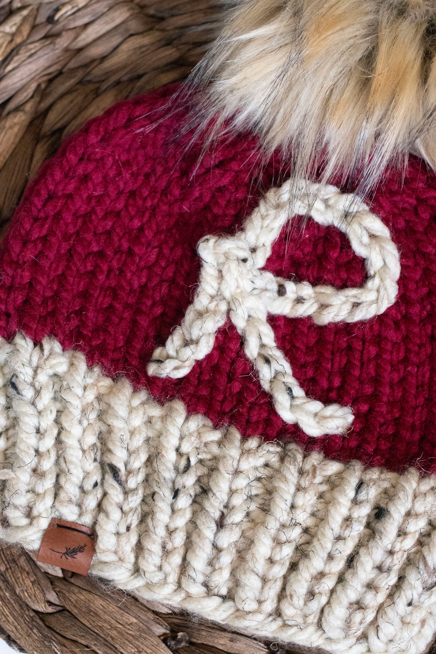 Hand Embroidered Santa Hat with Initial | For Baby and Toddler