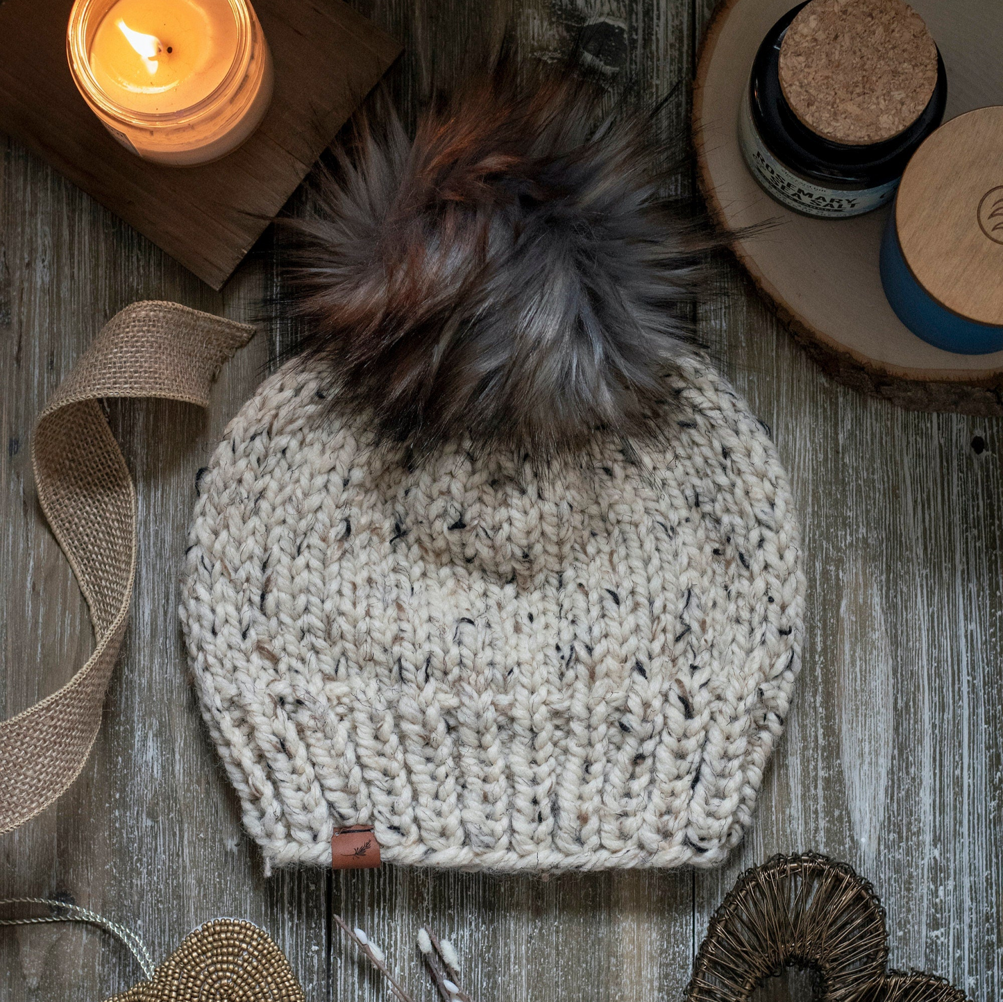 Women's Chunky Knit Hat with Pom Pom | Women's Classic Beanie