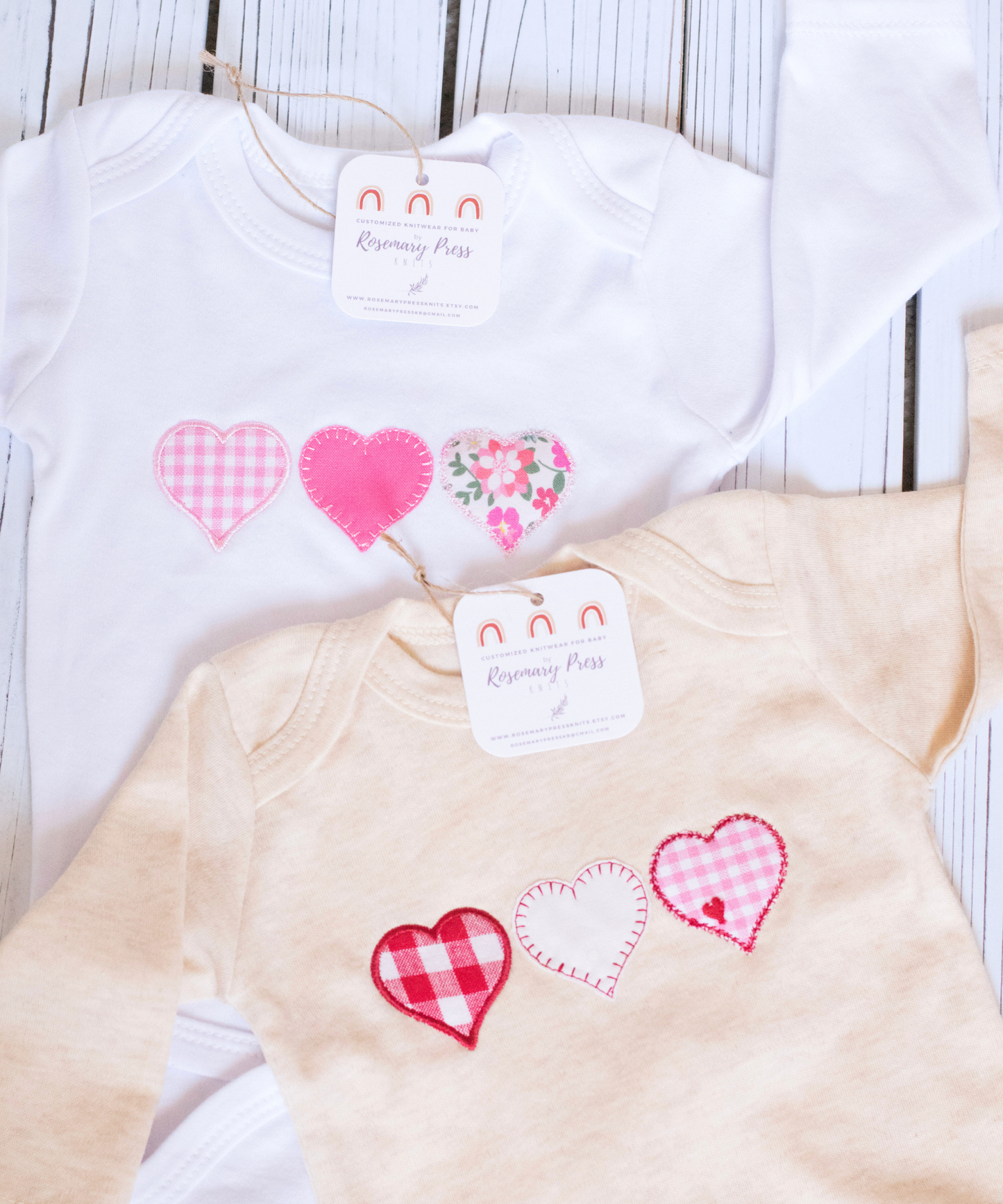 Valentines Baby Outfit Baby Girl One-Piece Bodysuit & Knit Hat Size 0-3 Months