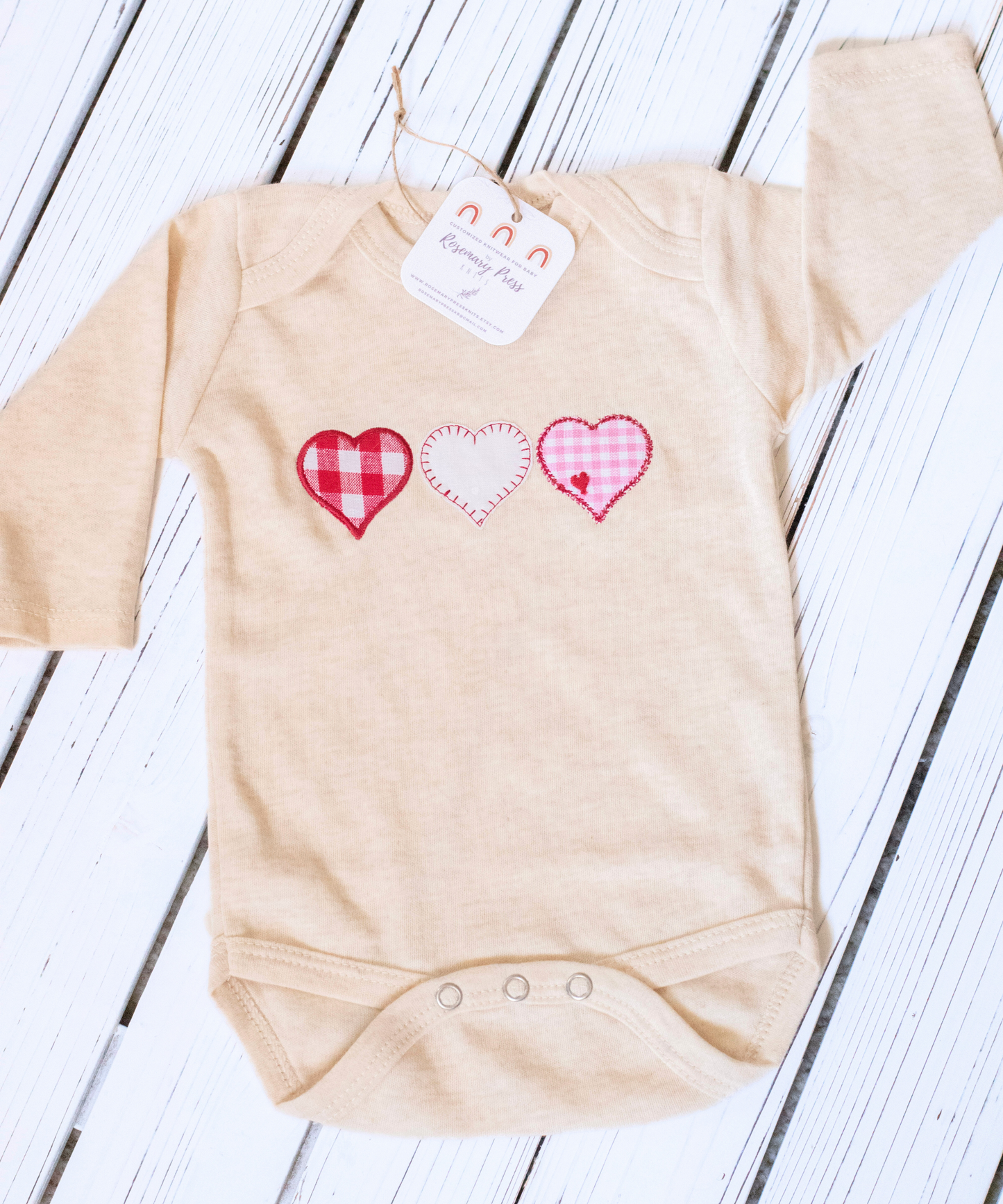 Valentines Baby Outfit Baby Girl One-Piece Bodysuit & Knit Hat Size 0-3 Months
