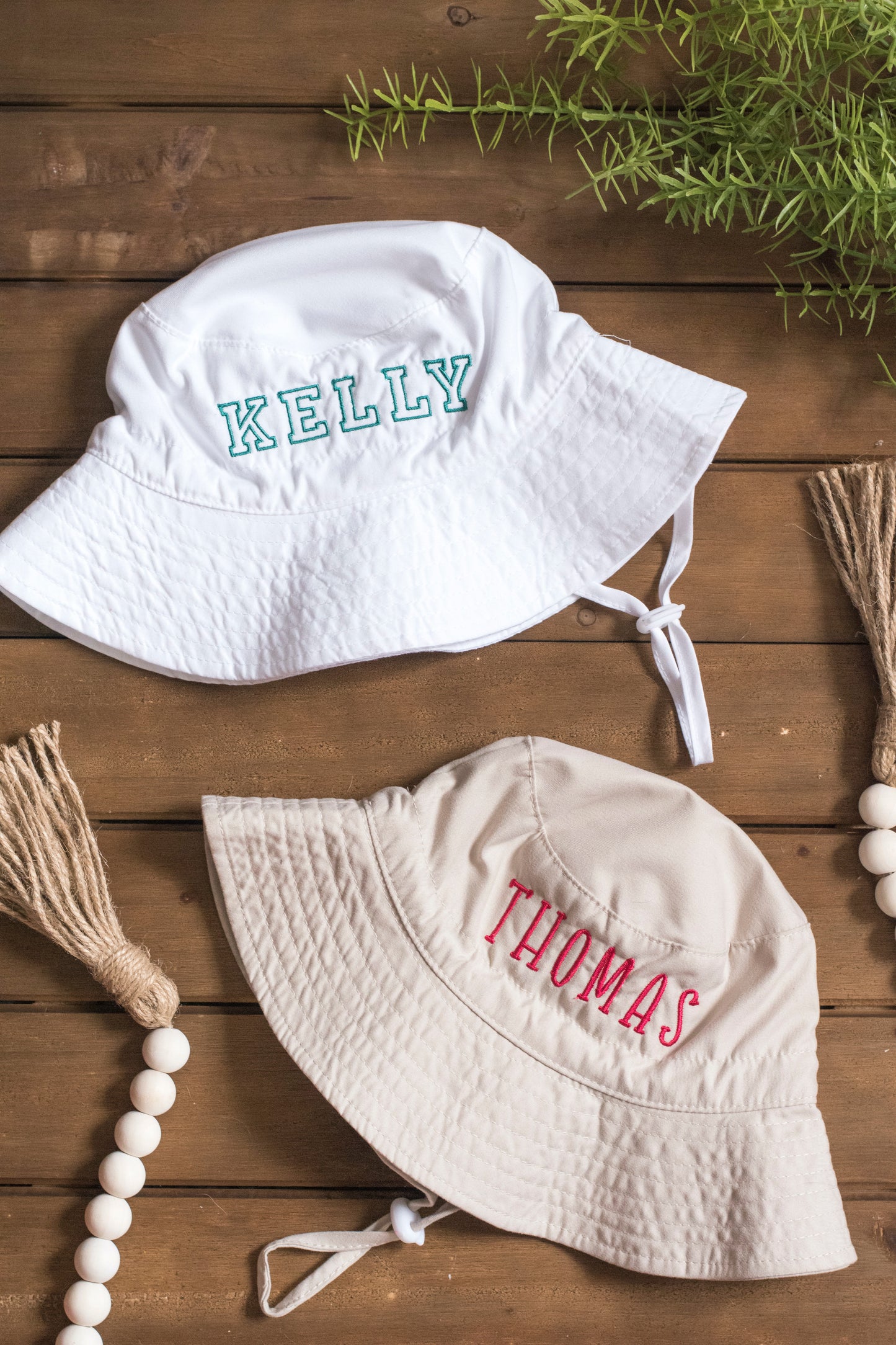Personalized Baby Sun Hat | Gender Neutral Custom Embroidered Bucket Hat | For Baby and Toddler