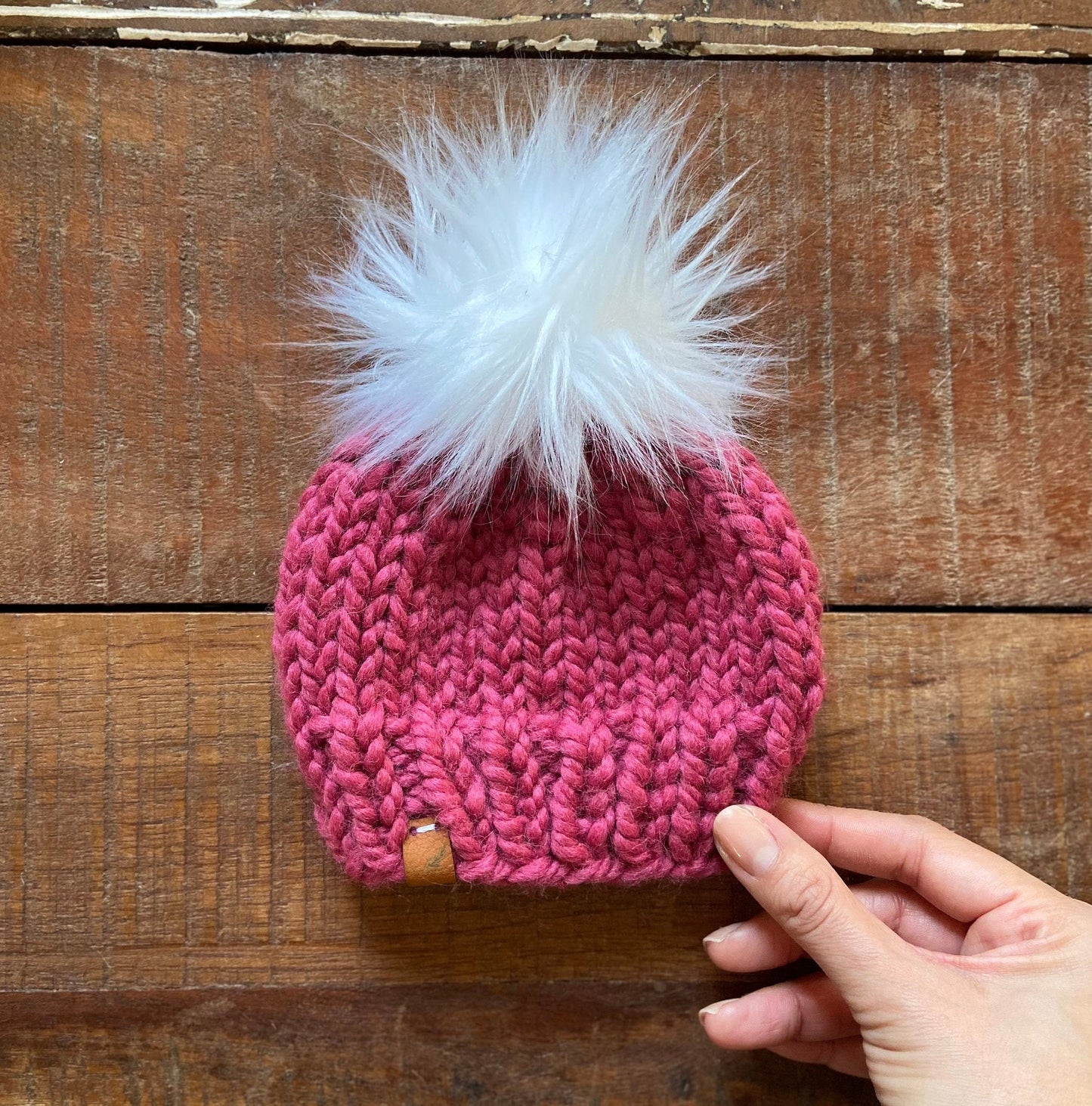 Custom Baby Knit Hat Baby Girl | Chunky Knit Hat | Newborn Girl Hat with Pom Pom | Baby Girl Beanie | Girl Baby Shower Gift