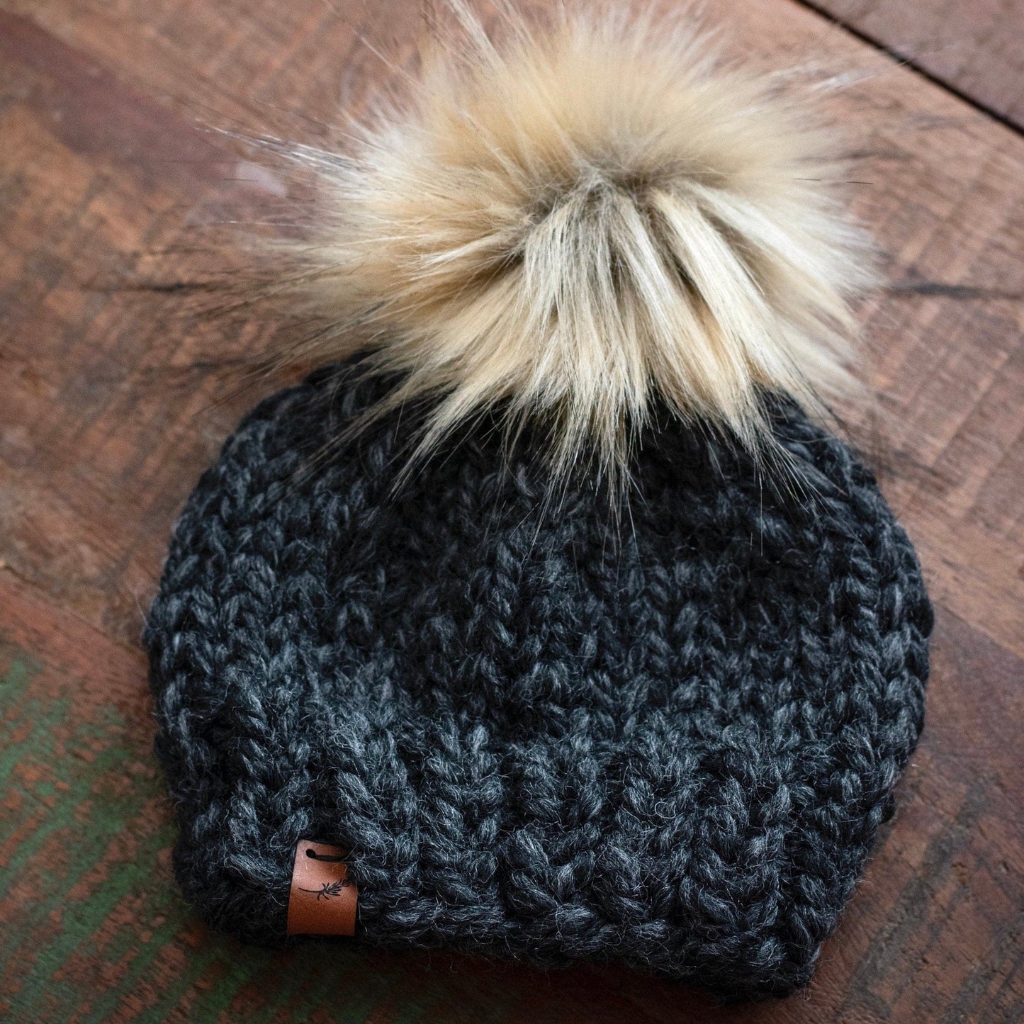Baby Boy Knit Hat with Pom Pom | Custom Chunky Baby Beanie | 3-to-6 Months
