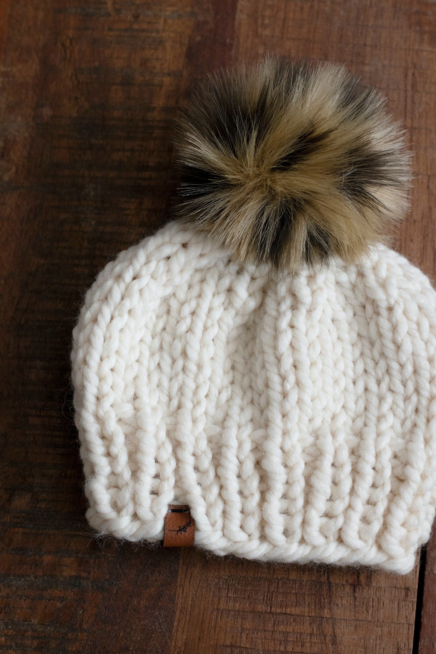 Baby Boy Knit Hat With Pom Pom | Chunky Knit Baby Beanie | 0-to-3 Months