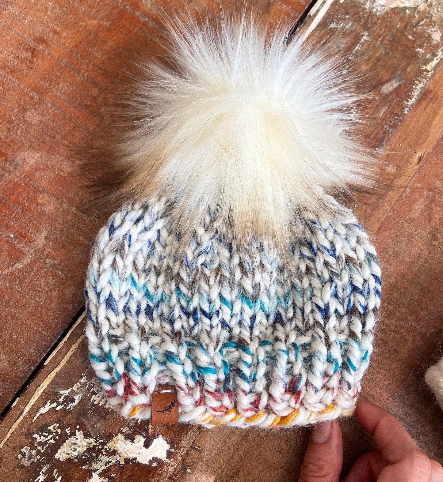 Baby Boy Knit Hat with Pom Pom | Custom Chunky Baby Beanie | 3-to-6 Months