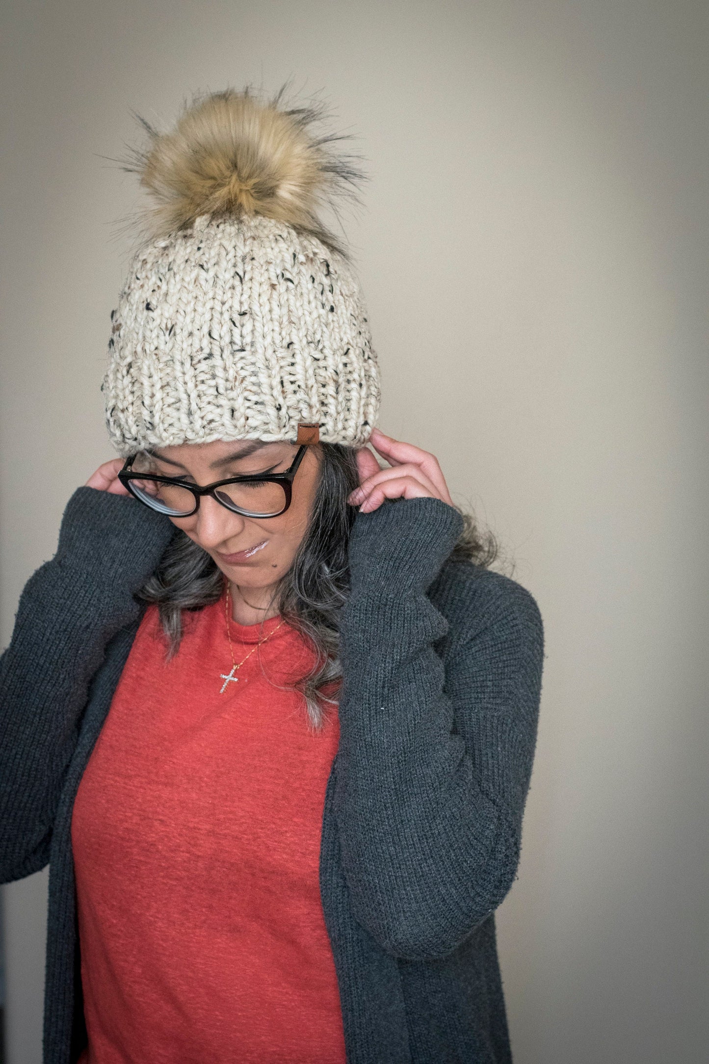 Women's Chunky Knit Hat with Pom Pom | Women's Classic Beanie