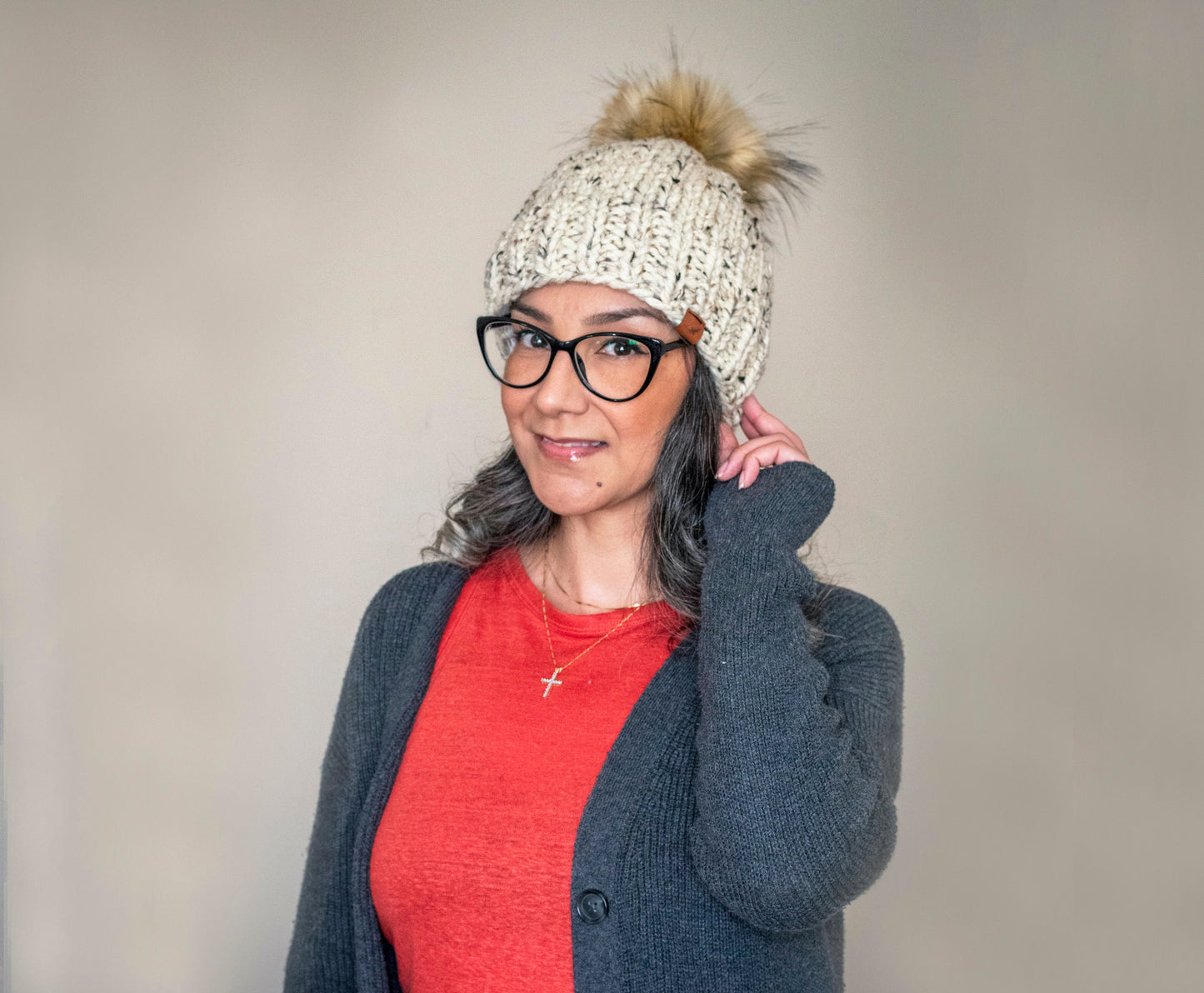 Women's Chunky Knit Hat with Pom Pom | Women's Classic Beanie