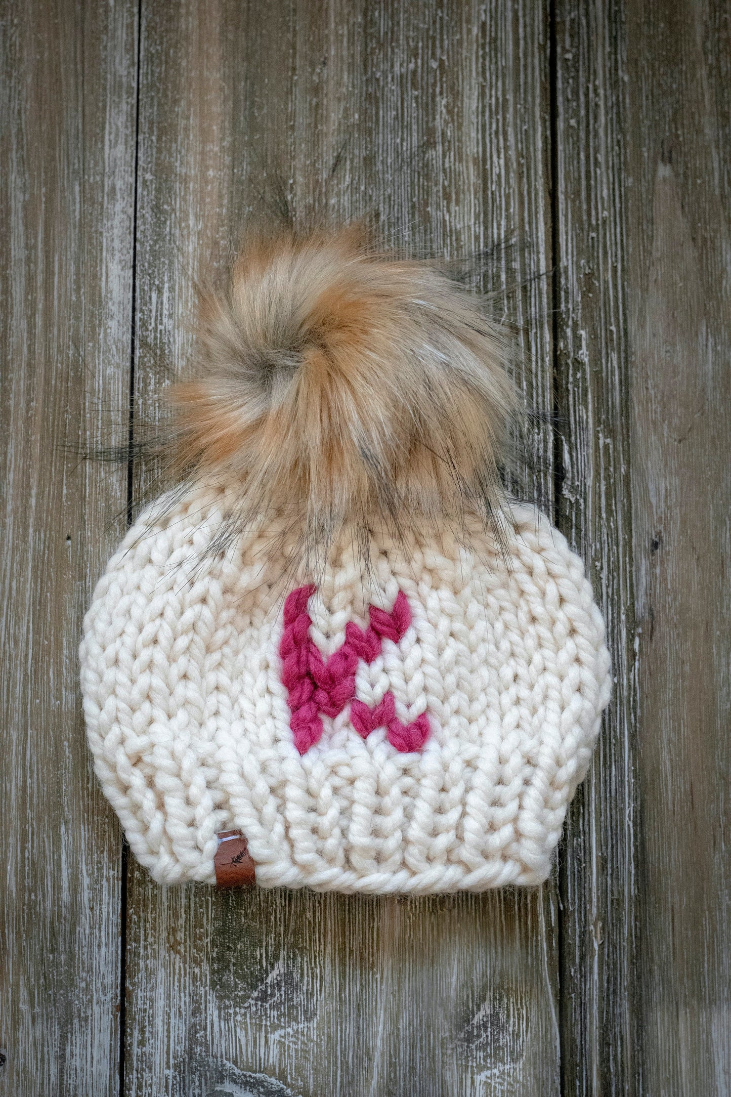 Initial Hat | Baby Knitted Hat with Pom Pom | Custom Monogram | For Baby and Toddler