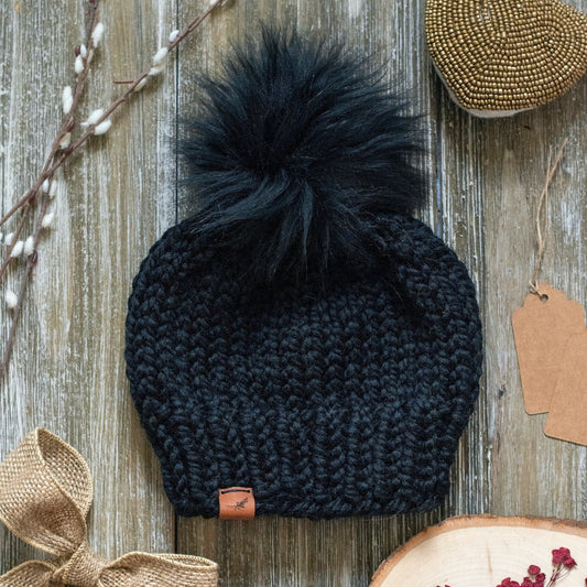 Custom Knitted Toddler Beanie with Pom Pom