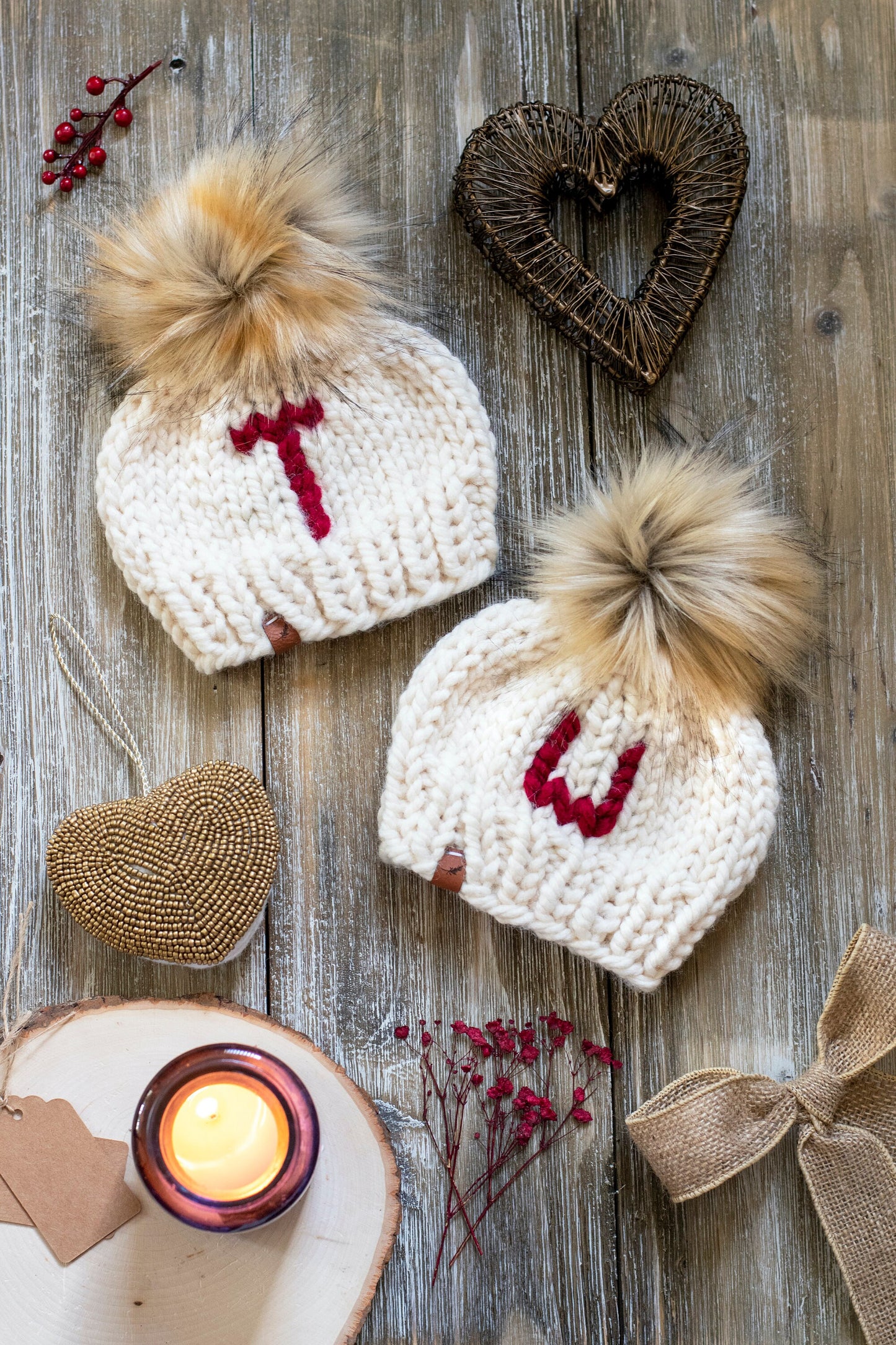 Initial Hat | Baby Knitted Hat with Pom Pom | Custom Monogram | For Baby and Toddler