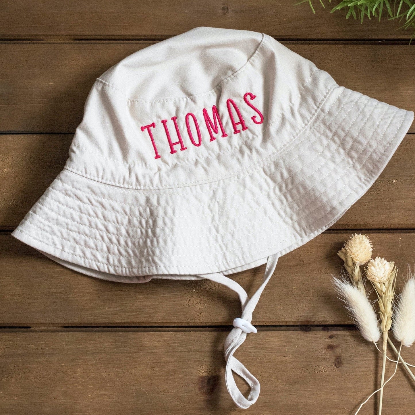 Personalized Baby Sun Hat | Gender Neutral Custom Embroidered Bucket Hat | For Baby and Toddler