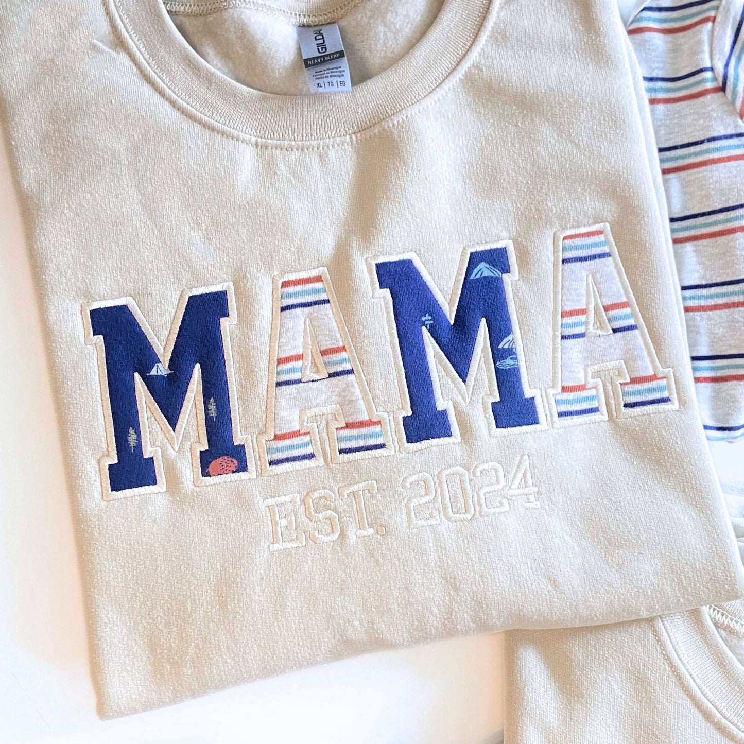 Matching Mama and Dad Sweatshirts Est. Year | Parent Keepsake Gift Personalized
