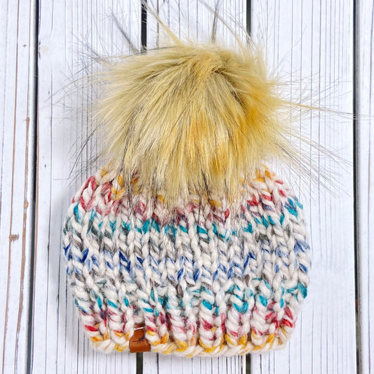 Toddler Boy Knit Hat with Pom Pom | Custom Toddler Boy Beanie