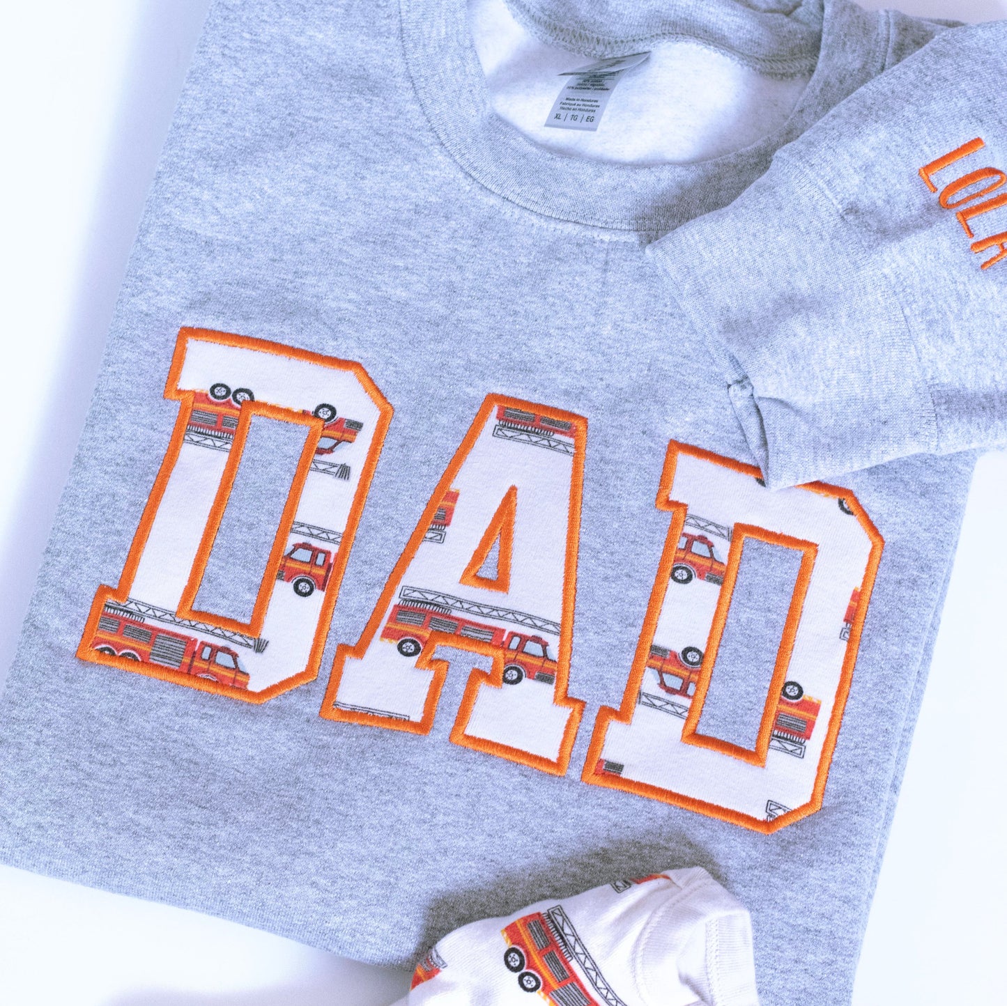 DAD Keepsake Embroidered Sweatshirt With Kids Names on Sleeve