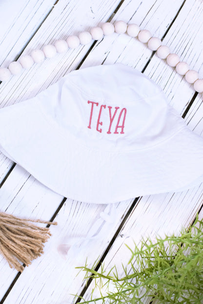 Personalized Baby Sun Hat | Spring Colors | Custom Embroidered Bucket Hat | For Baby and Toddler