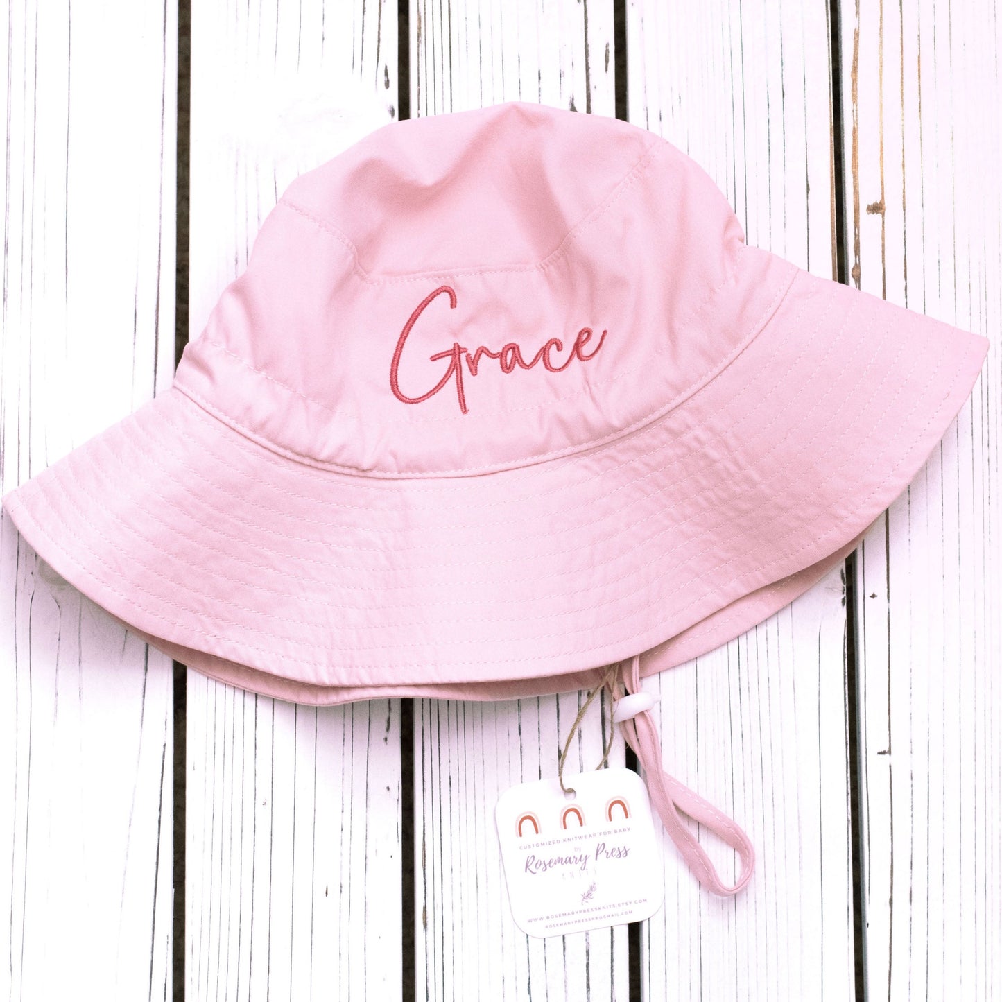 Personalized Baby Sun Hat | Spring Colors | Custom Embroidered Bucket Hat | For Baby and Toddler