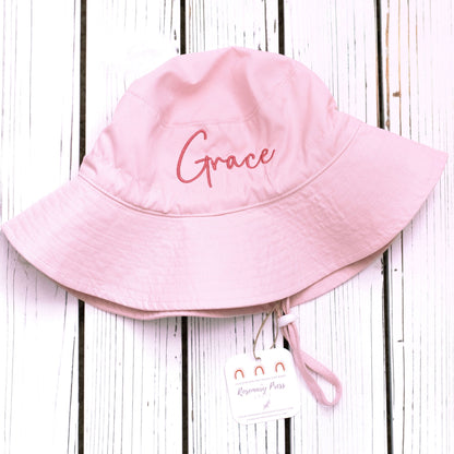 Personalized Baby Sun Hat | Spring Colors | Custom Embroidered Bucket Hat | For Baby and Toddler