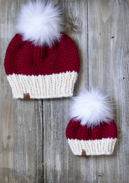 Custom Mommy and Me Knit Santa Hats | Bestseller For Matching with Mommy