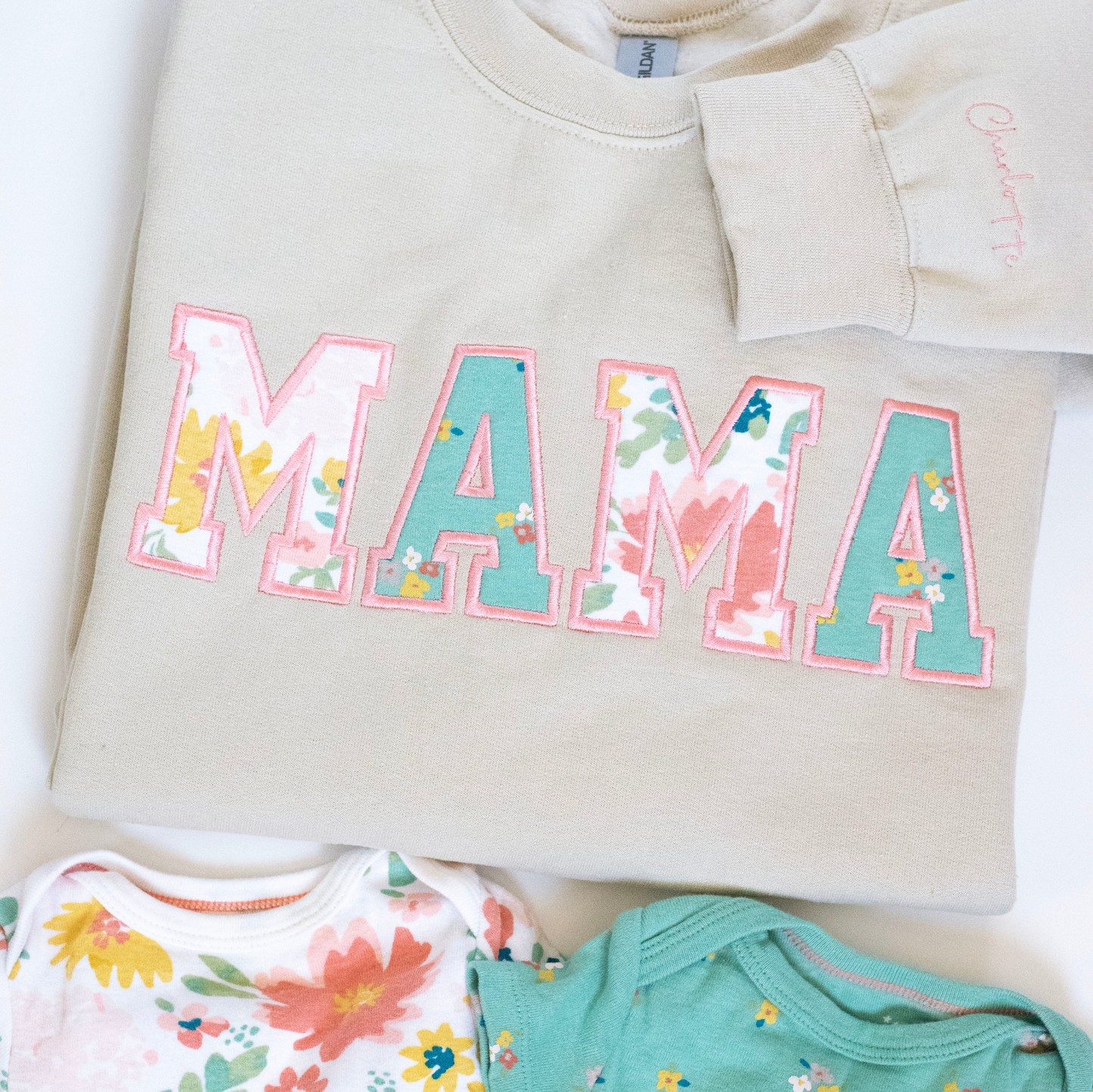 Custom Embroidered Sweatshirt | Baby Keepsake Embroidered Sweatshirt With Kids Names