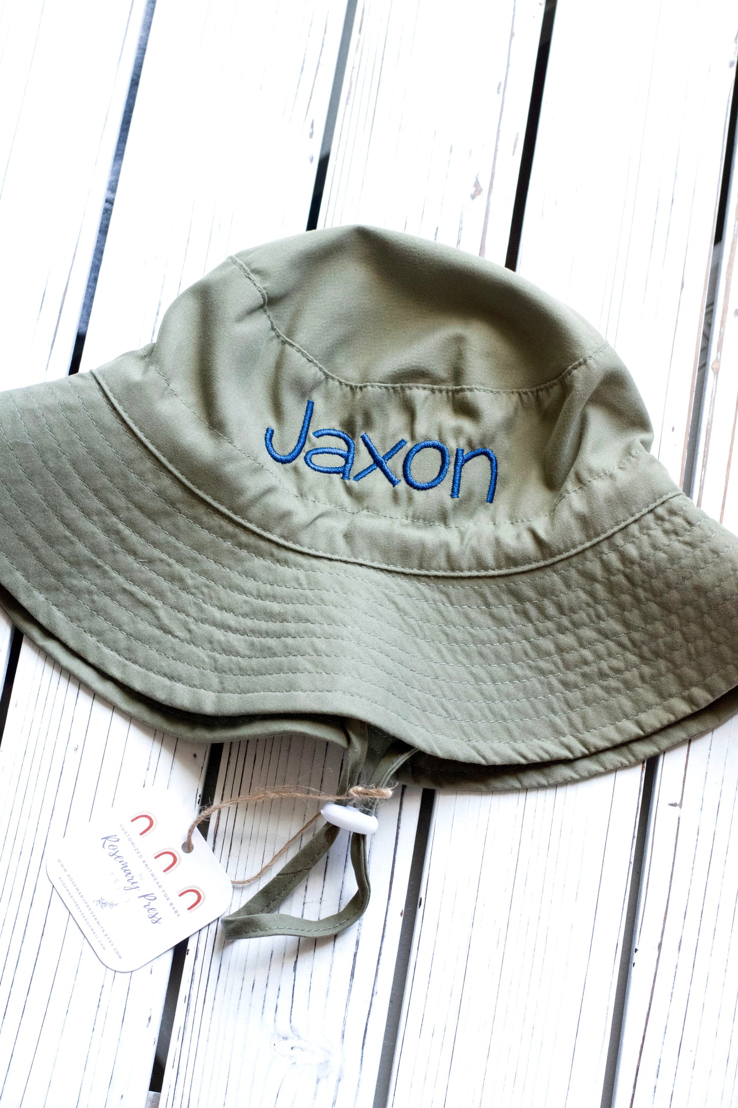 Personalized Baby Sun Hat Neutral Custom Embroidered Bucket Hat Toddler and Baby