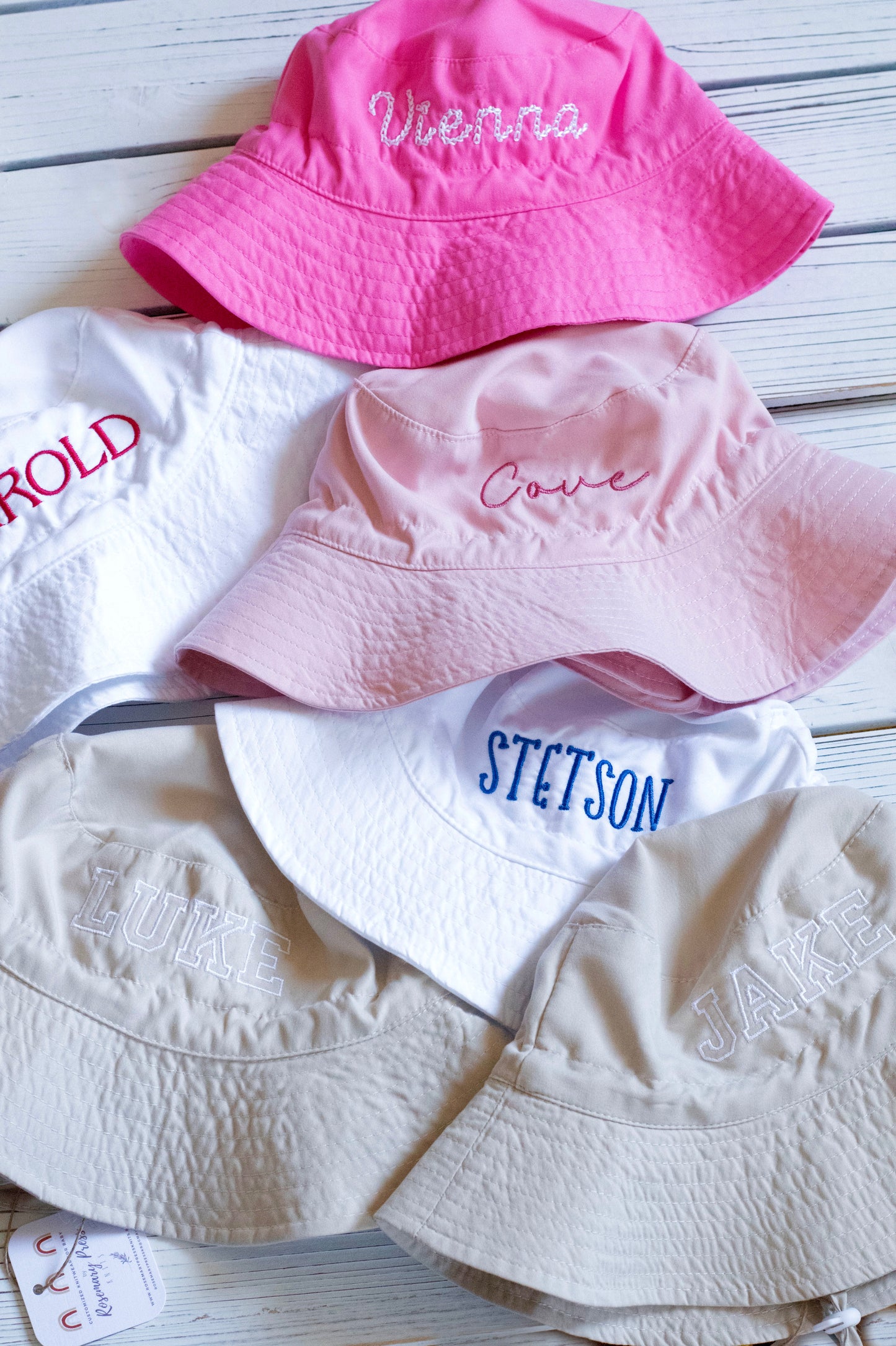 Personalized Baby Sun Hat Neutral Custom Embroidered Bucket Hat Toddler and Baby