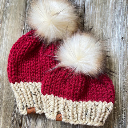 Custom Mommy and Me Knit Santa Hats | Bestseller For Matching with Mommy