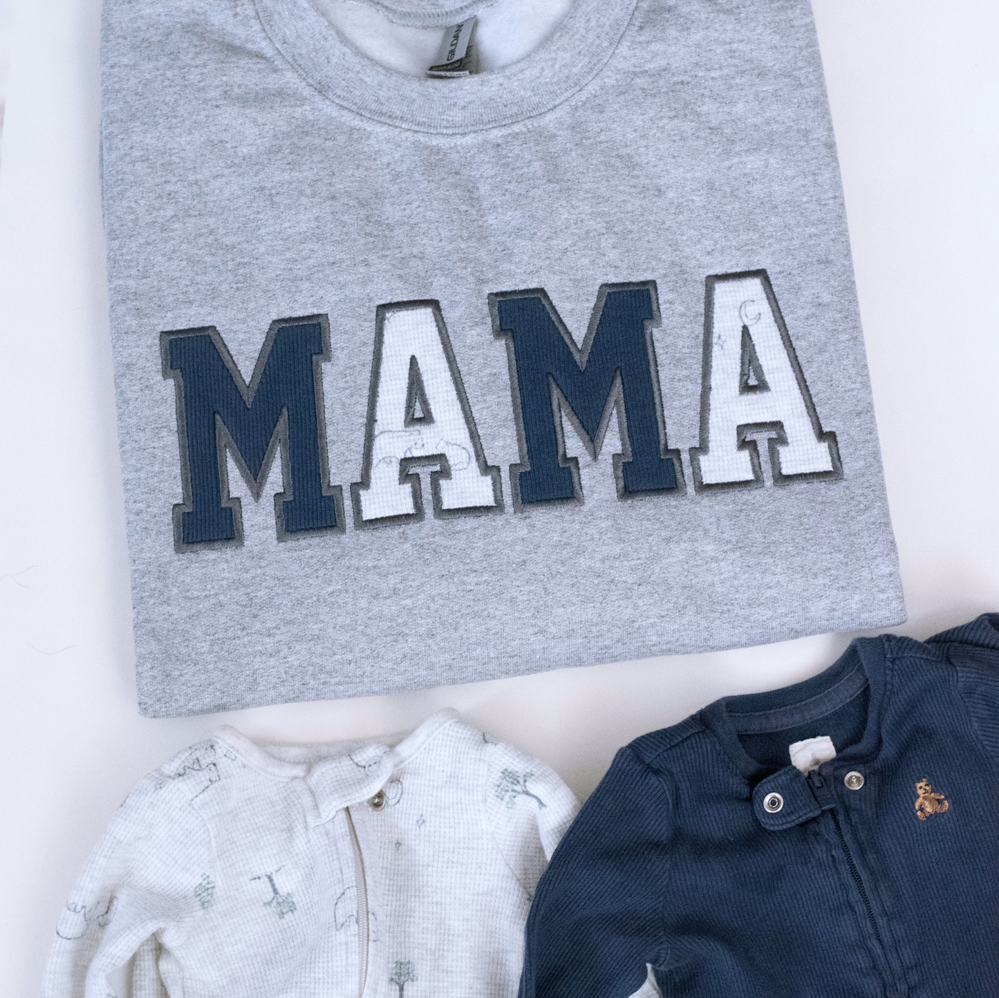 Custom Keepsake Sweater | MAMA Embroidered Keepsake Sweatshirt With Kids Names on Sleeve