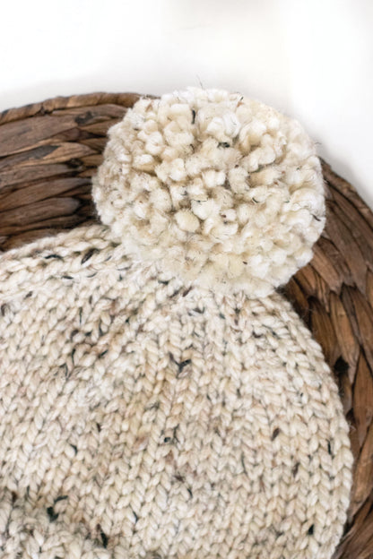 Men's Chunky Knit Hat with Knitted Pom Pom | Men's Winter Beanie