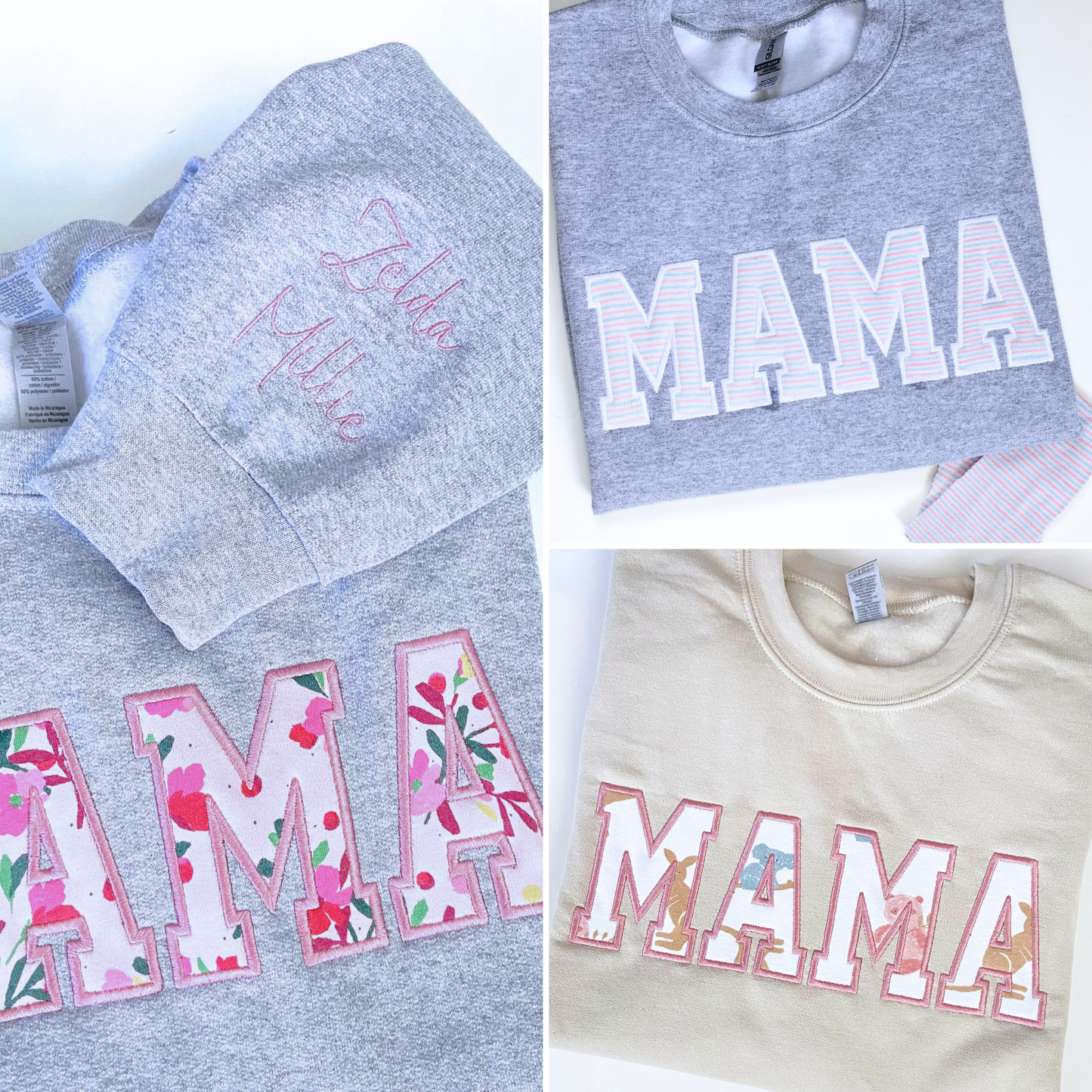 Custom Embroidered Sweatshirt | Baby Keepsake Embroidered Sweatshirt With Kids Names