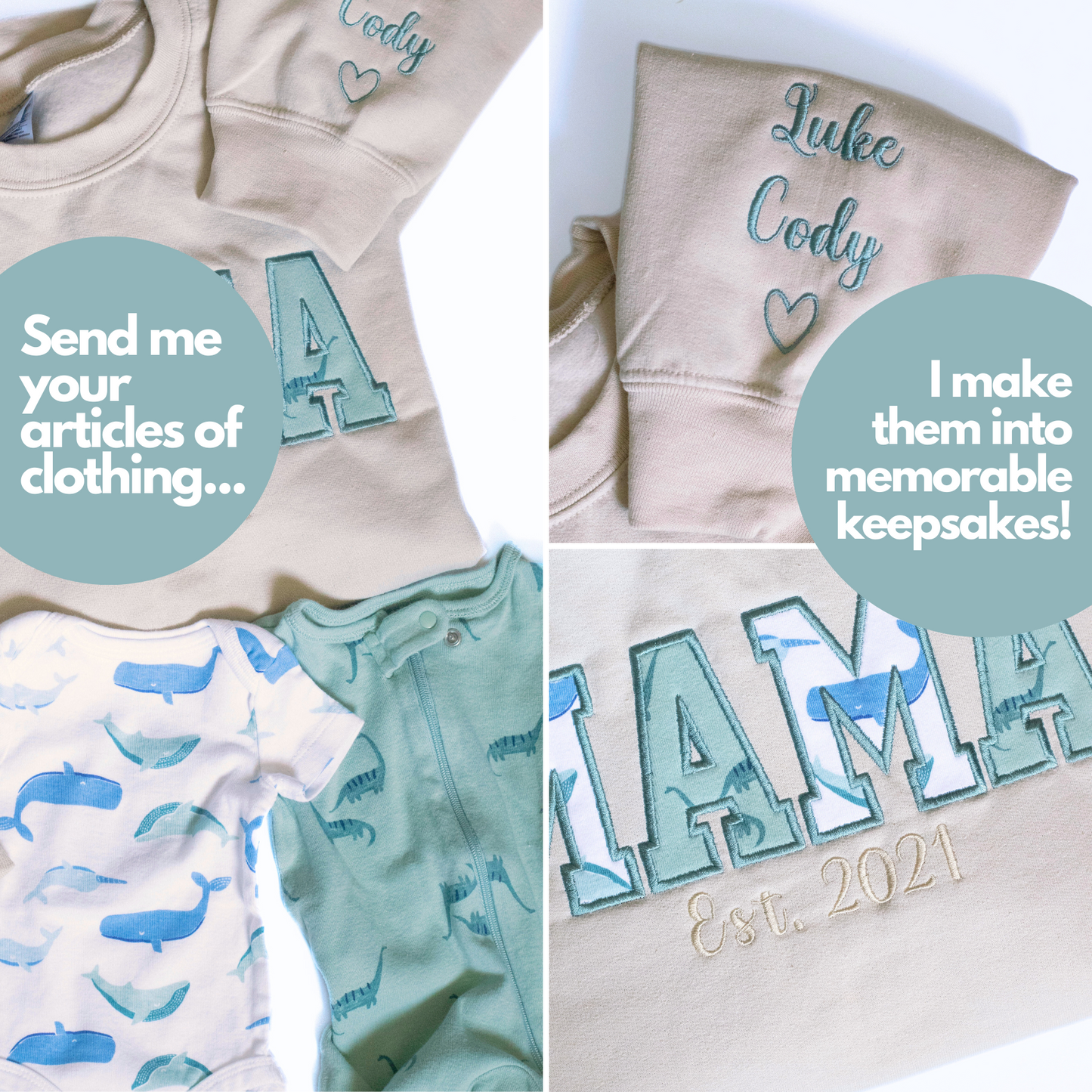 MAMA Keepsake Sweatshirt | Baby Clothes Keepsake Sweater