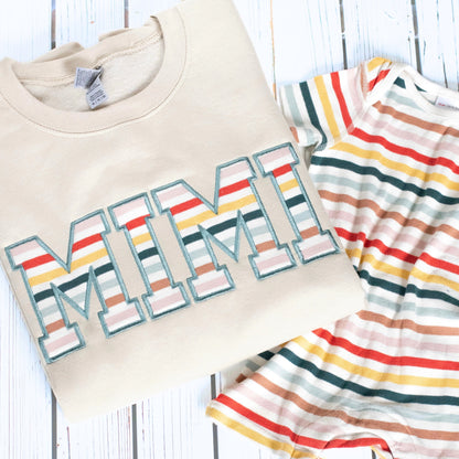 MAMA Custom Baby Keepsake Embroidered Sweatshirt With Kids Names
