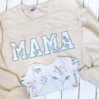 Custom Keepsake Sweater | MAMA Embroidered Keepsake Sweatshirt With Kids Names on Sleeve