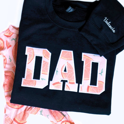 DAD Keepsake Embroidered Sweatshirt With Kids Names on Sleeve