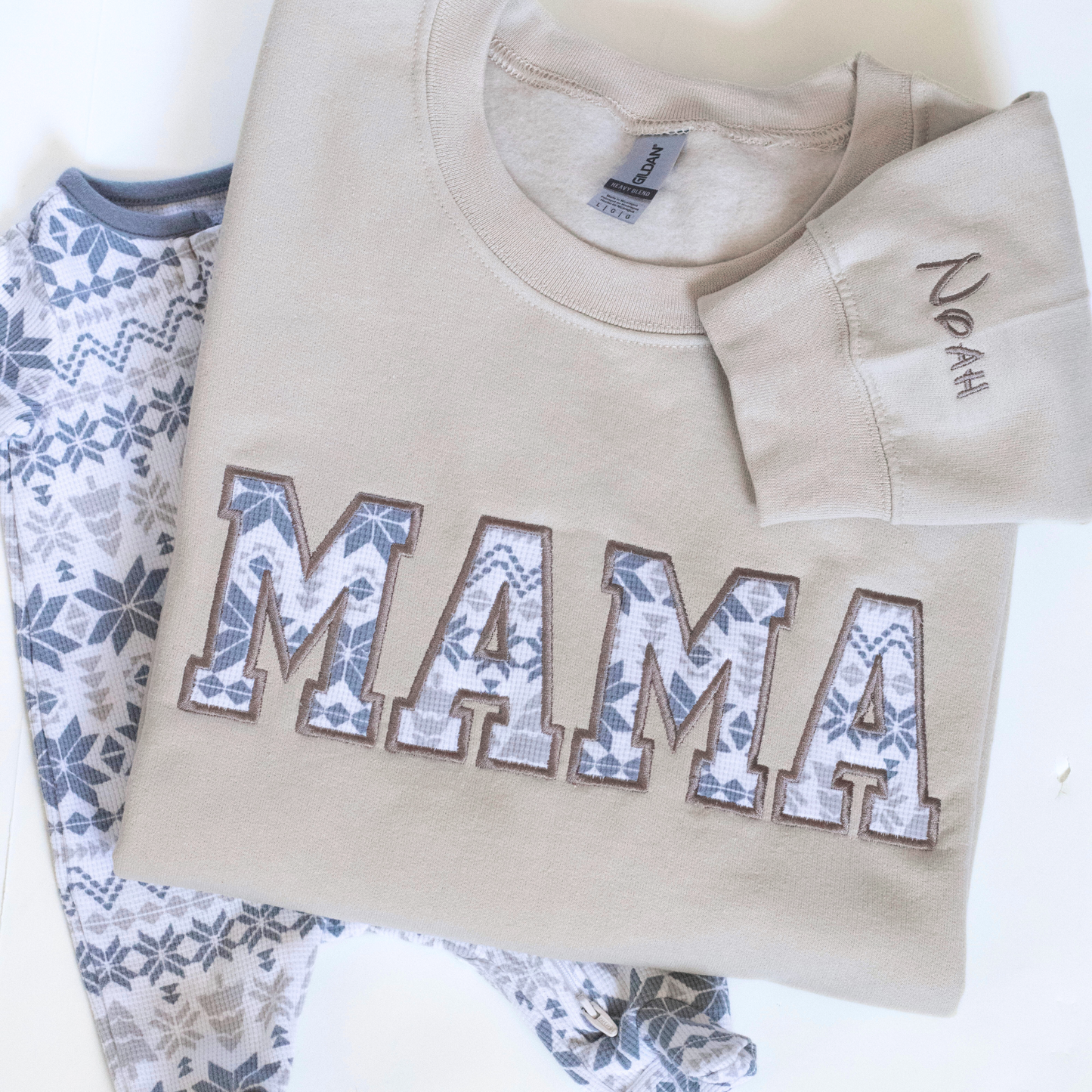 Custom Embroidered Sweatshirt | Baby Keepsake Embroidered Sweatshirt With Kids Names