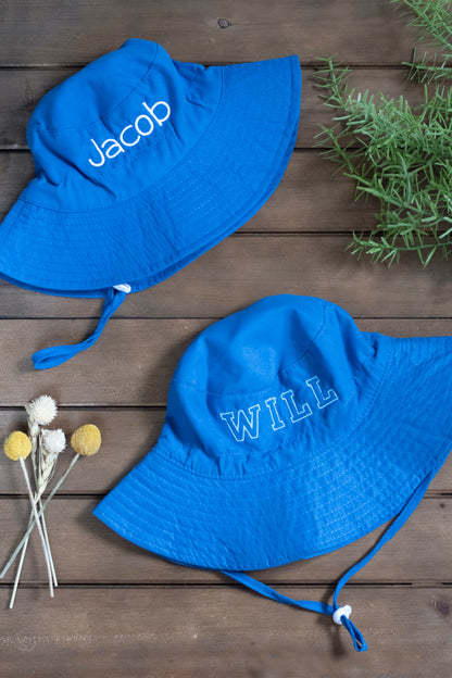 Personalized Baby Boy Sun Hat | Custom Embroidered Bucket Hat | For Baby and Toddler